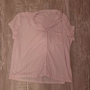 Laura Ashley Pink and White Striped PJ Set